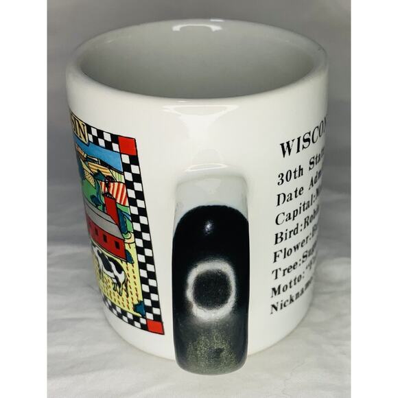 Demitasse Cup Wisconsin White Miniature 2.5 oz. Mug 1991 Shot Souvenir Mini - Picture 3 of 7